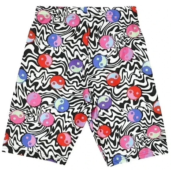 Trippy Yin Yang Biker Shorts‎ Size Small 80s Colorful Shorts Summer Biker Shorts - Picture 2 of 3